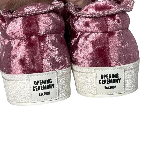 Opening Ceremony DiDi‎ Ruffle Ash Rose Platform Velvet Shoes Size 37 M New - Picture 12 of 12